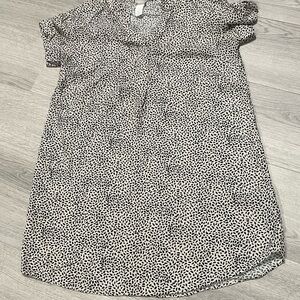 H&M Black and Tan Shirt Patterned Dress Sz 4